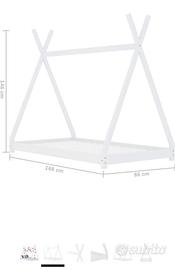 Lettino tenda da bambino+materasso 80×160 cm 