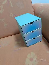 Mini cassettiera organizer da scrivania a 3 casett