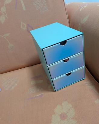 Mini cassettiera organizer da scrivania a 3 casett