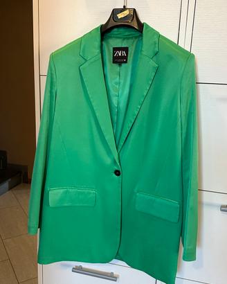 Blazer donna Zara, colore verde brillante