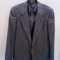 Giacca grigia a righe blu invernale elegante