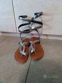 Sandali argento arrotolati donna 38