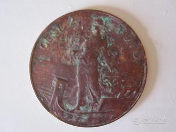 Moneta antica rame Regno d'Italia 2 centesimi Vitt