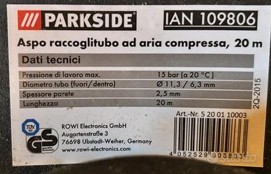 Avvolgitubo Parkside per Aria Compressa 20 Metri