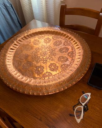 Grande Vassoio In Rame Artigianale, Anni ‘60,