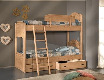 Letto a castello rustico con cassetti o 3^ letto