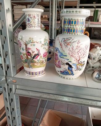 2 vasi in porcellana stile orientale, originale 
