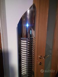 Colonnina porta CD acciaio e legno vintage