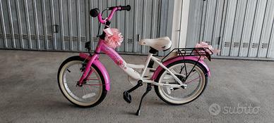 Bici bambina 16" BikeStar rosa/bianca – come nuova
