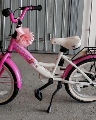 Bici bambina 16" BikeStar rosa/bianca – come nuova