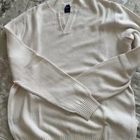 Maglione uomo Boggi in cotone bianco panna tg. M