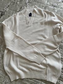 Maglione uomo Boggi in cotone bianco panna tg. M