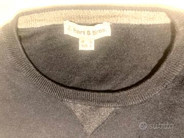 J. Hart & Bros-Cotone e Cashmere-Maglione Blu L