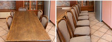 Tavolo in legno di faggio e sei sedie