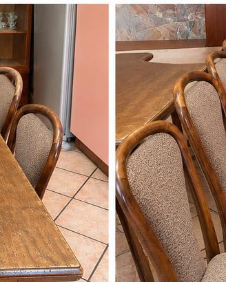 Tavolo in legno di faggio e sei sedie
