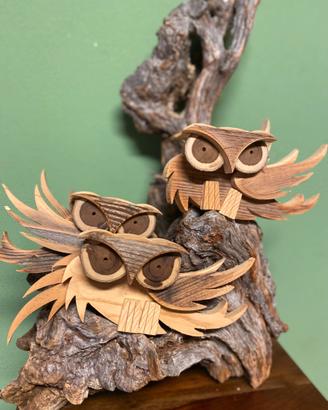 Gufi in legno