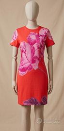 Abito Desigual floreale arancio e rosa taglia M 