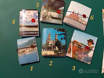 Mini quaderni artigianali con  cartoline vintage 
