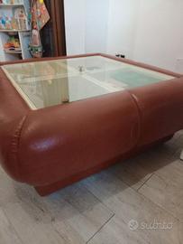 Tavolo mobile bar in vera pelle