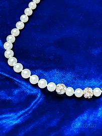 Collana di Perle Bigiotteria Italiana 46cm