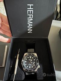 Orologio Hermann Diver acciaio subacqueo scatolato