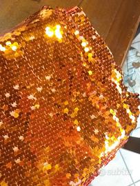 Stoffa paillettata paiettes arancione