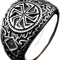 Anello in acciao simboli norreni e nazisti postWW2