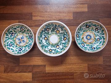 3 piatti in ceramica di S.Stefano di Camastra 