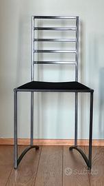 Sedie (4) per sala in metallo e tessuto