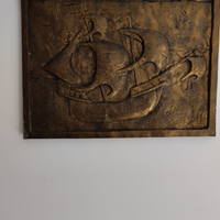 Quadro in legno e lamina di ferro