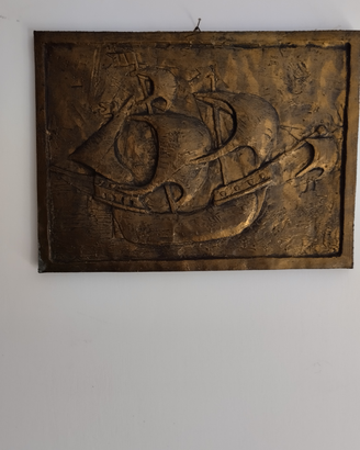 Quadro in legno e lamina di ferro