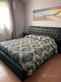 Letto conteritore in ecopelle nero