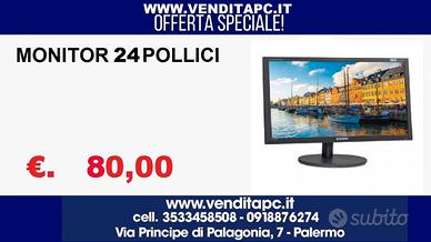 Monitor 24 pollici x pc o videosorveglianza