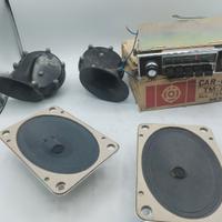 set autoradio casse e trombe vintage