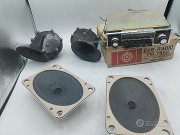 set autoradio casse e trombe vintage