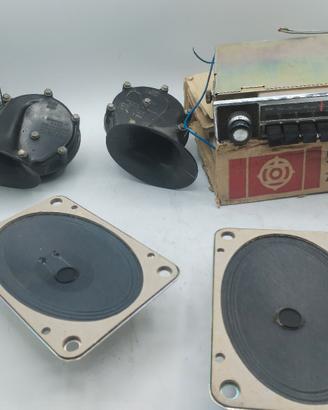 set autoradio casse e trombe vintage
