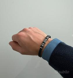 Bracciale uomo 4US Cesare Paciotti acciaio e gomma