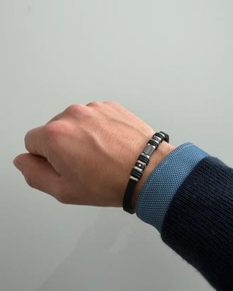 Bracciale uomo 4US Cesare Paciotti acciaio e gomma