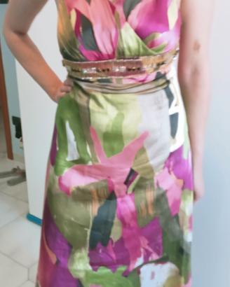 Vestito in seta da cerimonia  multicolore
