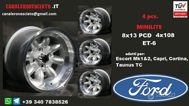 Cerchi minilite 8x13 4x108 et-6 ford