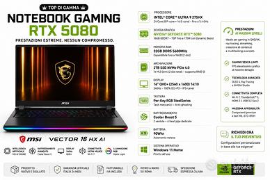 Notebook Gaming RTX 5090 5080 5070 Ti 5060 ROG MSI