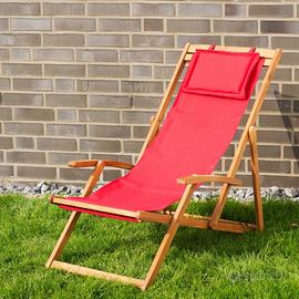 Sedia sdraio in legno pieghevole giardino esterno
