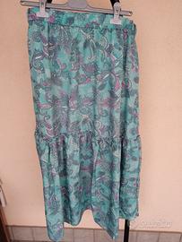 Gonna Lunga Fantasia Paisley Acquamarina Terranova