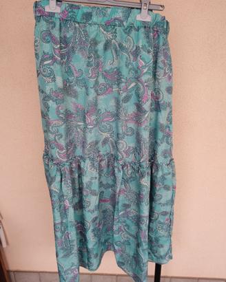 Gonna Lunga Fantasia Paisley Acquamarina Terranova