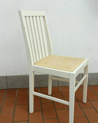 4 Sedie in legno bianco - estetica minimal