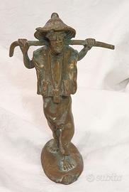 Statua in bronzo, saggio africano "Griot", Vintage