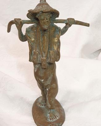 Statua in bronzo, saggio africano "Griot", Vintage