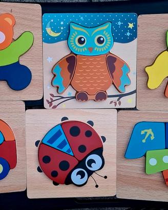 Set 6 puzzle in legno 