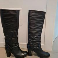 Stivali in vera pelle nera Dolcenera