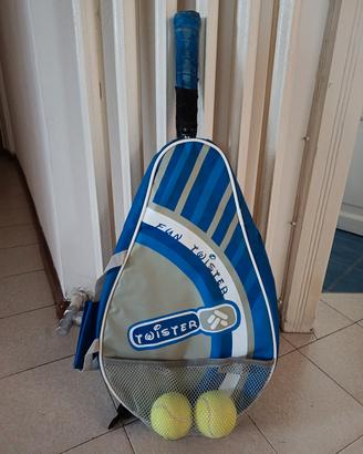 Racchetta da tennis junior + custodia + 2 palline 
